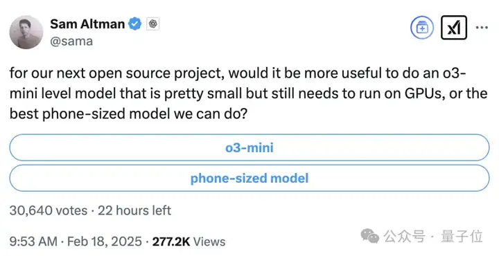 OpenAI突宣开源计划：端侧模型or小模型二选一！奥特曼在线征集投票
