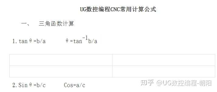 Ug数控编程cnc常用计算公式 知乎