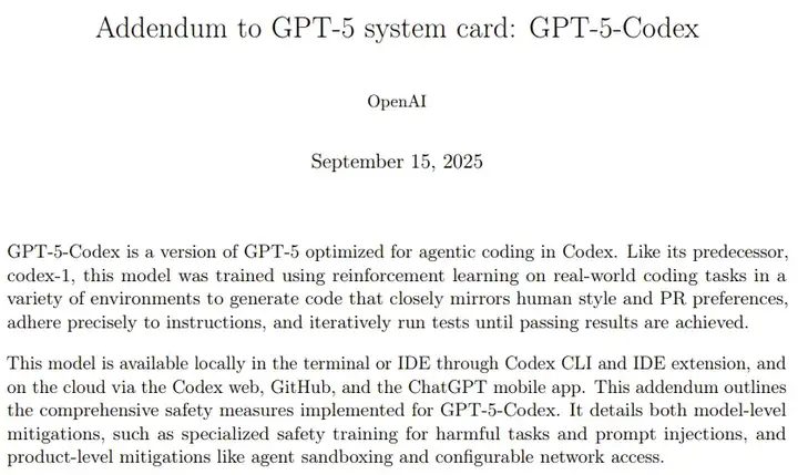 刚刚，OpenAI发布GPT-5-Codex：可独立工作超7小时，还能审查、重构大型项目