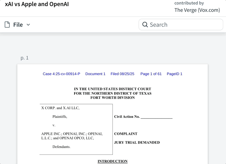 刚刚，马斯克将OpenAI和苹果告上法庭：指控ChatGPT垄断iPhone，自家Grok被打压