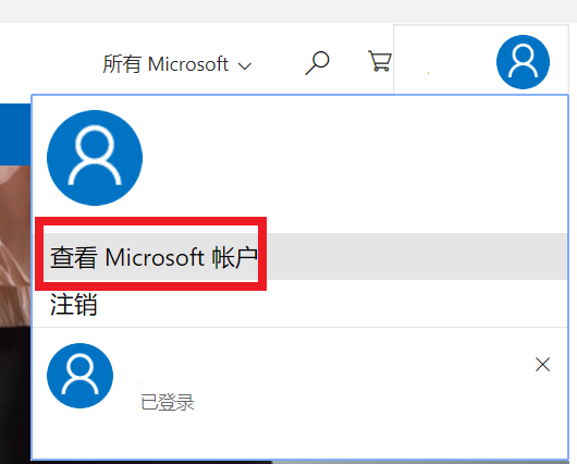 查看 Microsoft 账户