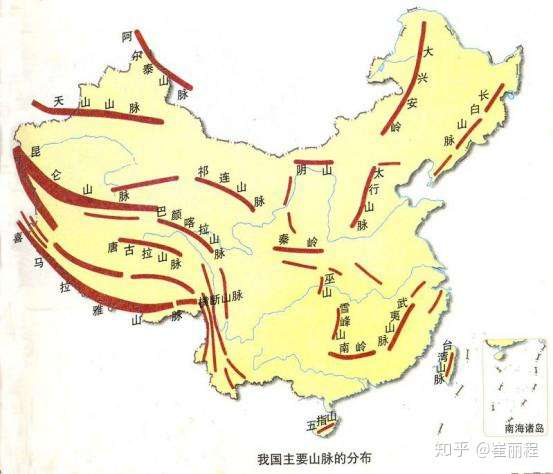 中国地理第2期 中国主要山脉走向 知乎