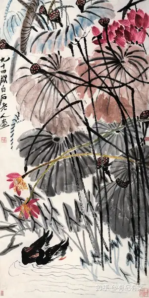 珍品旧蔵* 作者：大千中国近現代書画大家書画作品香山九老大四尺中堂畫