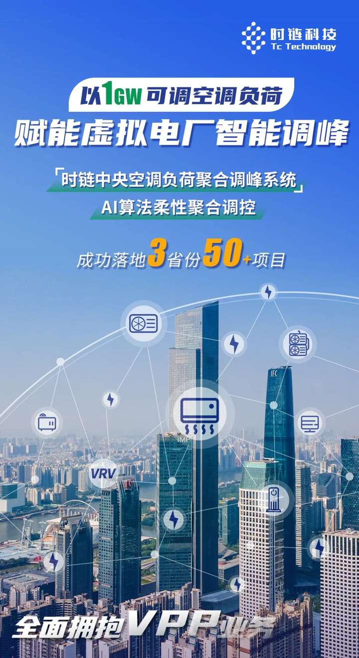 时链科技：以1GW可调空调负荷，赋能虚拟电厂智能调峰 