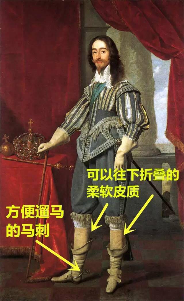 一般是棕色的(皮料的原色),靴口可以翻下来,有的还会在后跟装个马刺