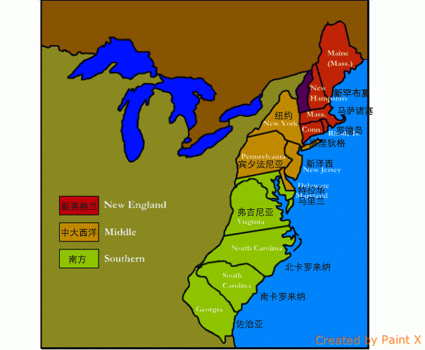 在美国和加拿大独立建国之前,北美洲不同殖民