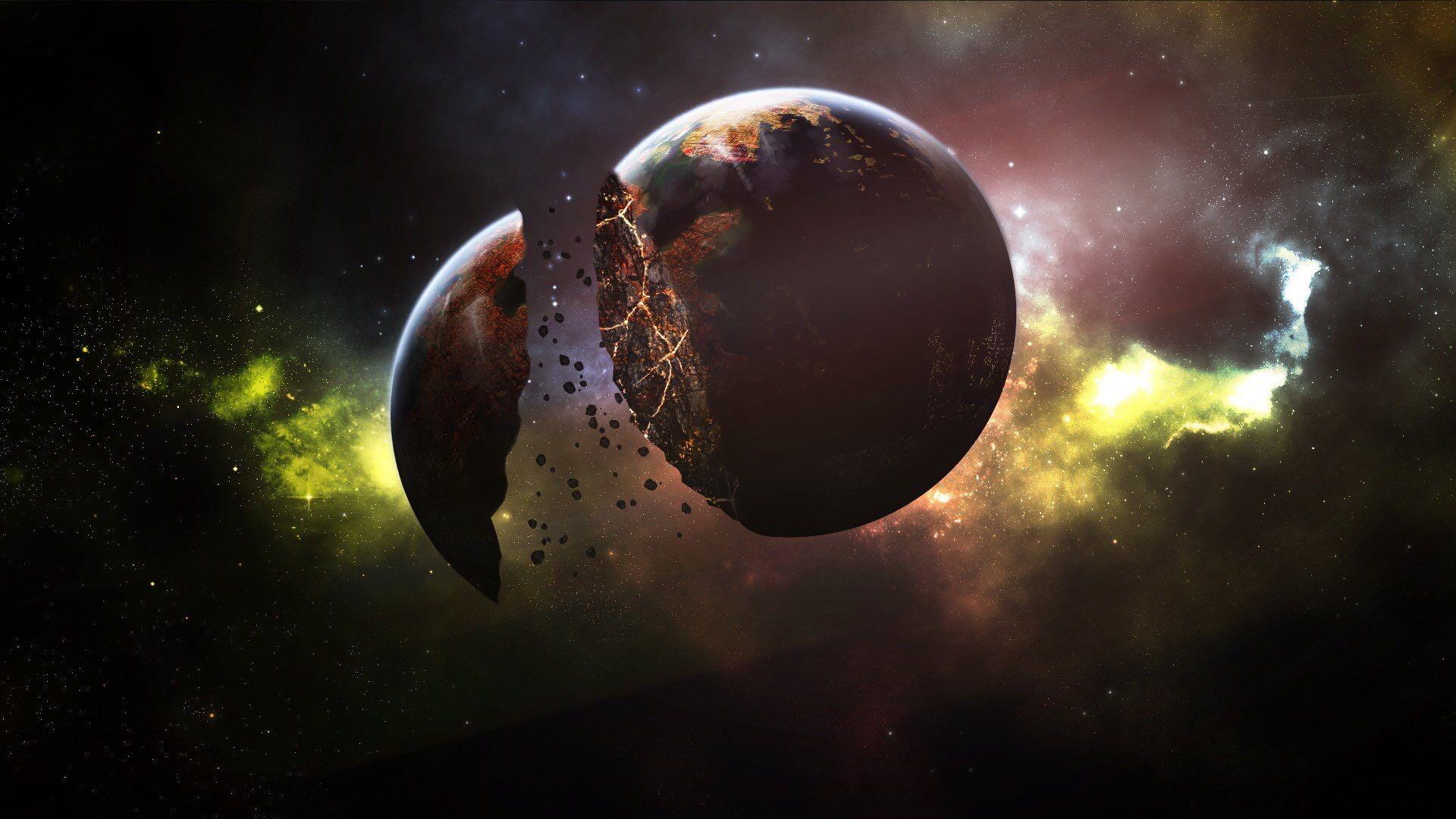 如何以地球裂了,写一个故事?