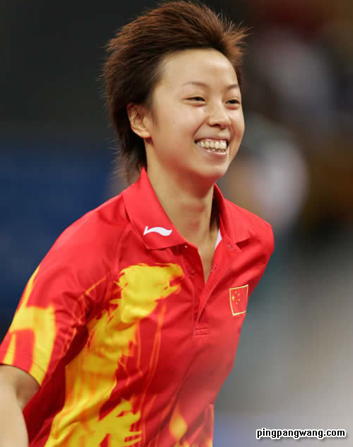 冷面大魔王张怡宁第一次露出灿烂笑容