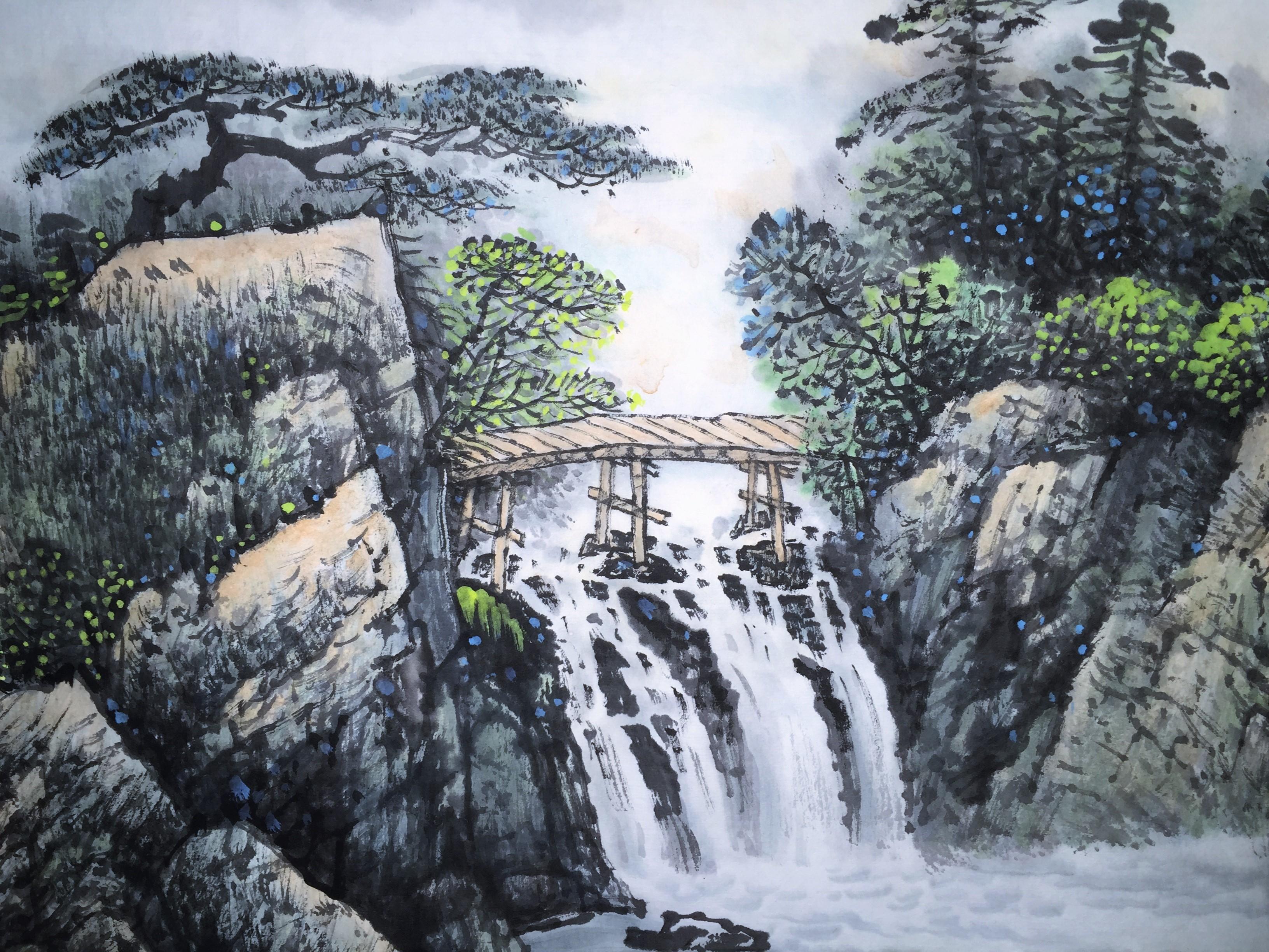 有没有"水流"从左往右流的山水画? - 知乎