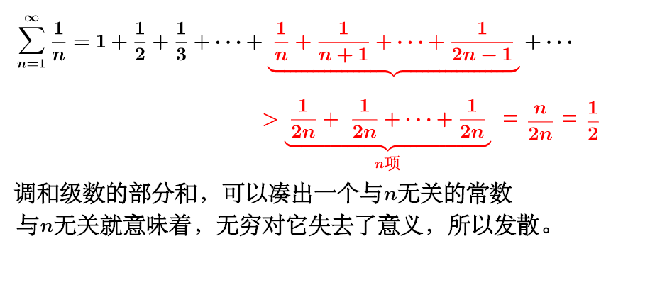 为什么调和级数 N 分之一是发散的,而 N 平方分