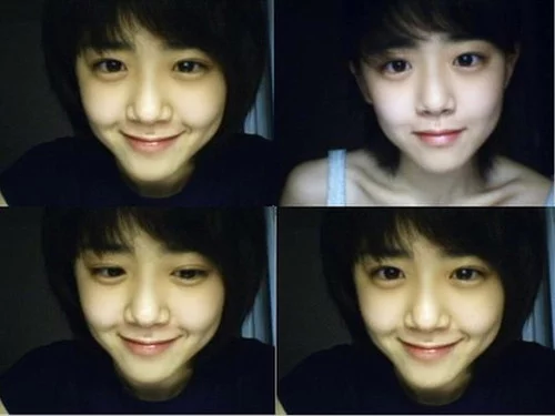 她的这一张短发照片让我觉得又纯又可爱.