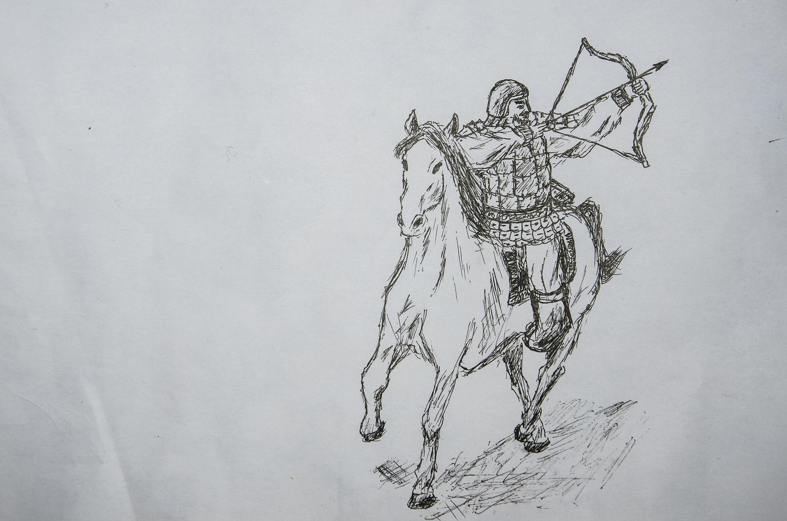 骑马打仗游戏简笔画图片