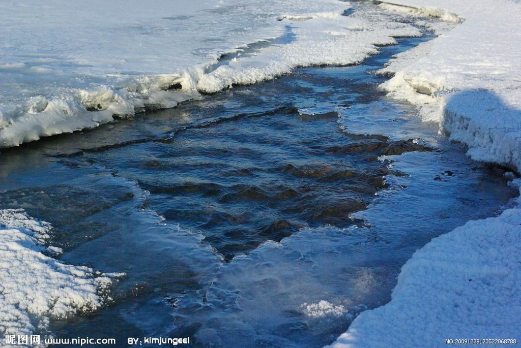 冬天河水结冰图片图片