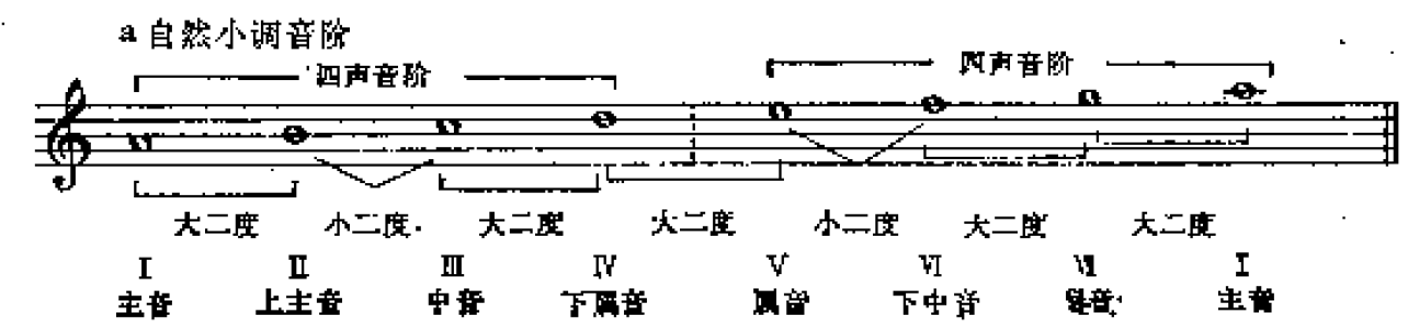 和聲小調的話,是將自然小調中的vii級音升半音,其他音級不變.