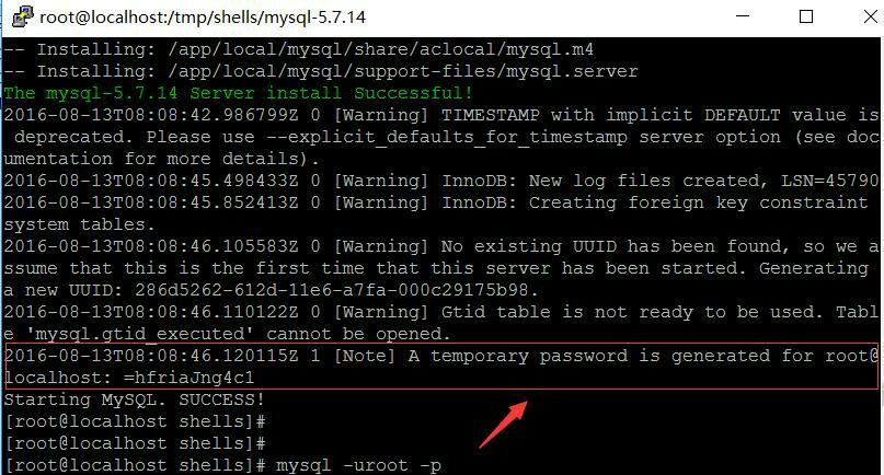 mysql5.7.14安装后初始化生成的密码在哪可以