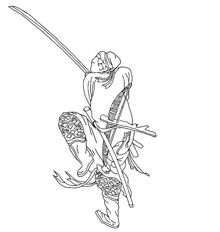 用直刃,然后靠近刀尖处强行锻打把刀尖捶打弯曲,画虎不成反类犬的后果