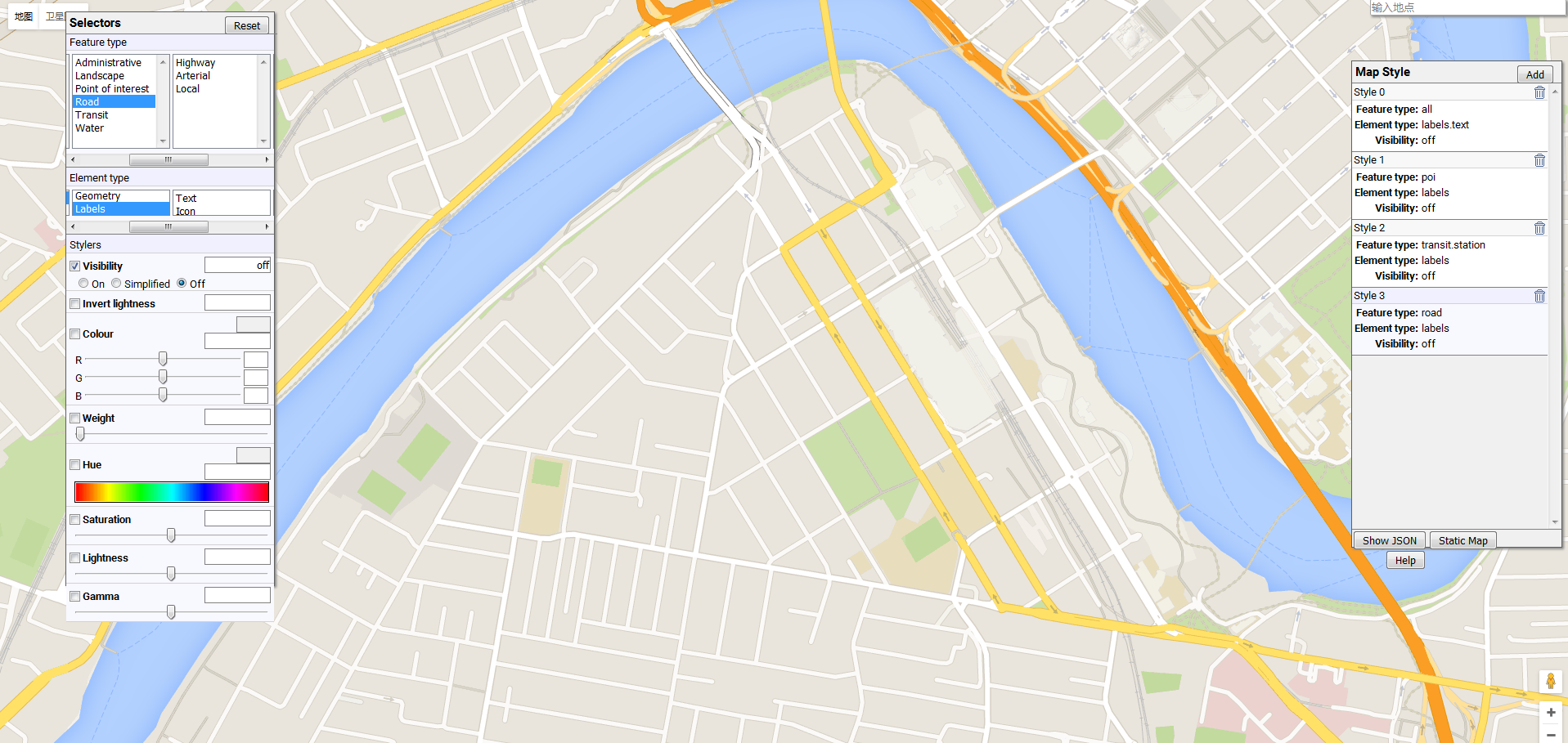 有什么方法可以去掉baidu或者google地图里的文字标注