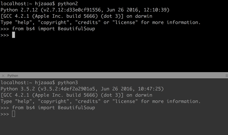 python2和python3 安装 bs4的问题?
