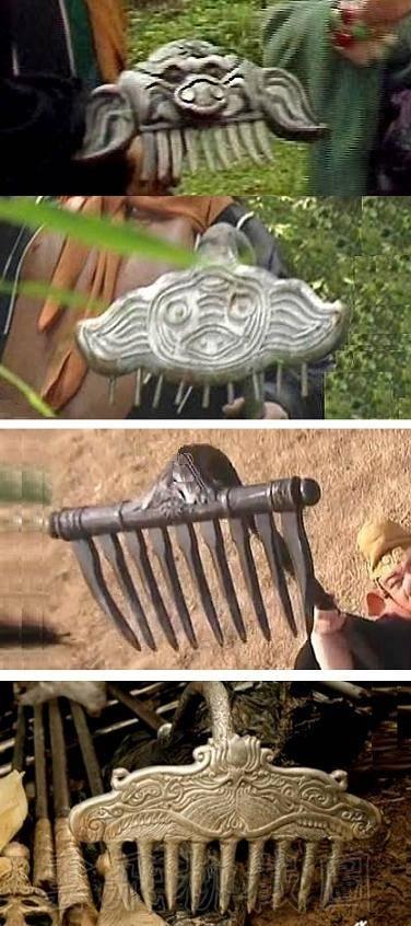 其次是猪八戒的九齿钉耙,在此盗用淡定教教主云飞柳的一张三版西游记