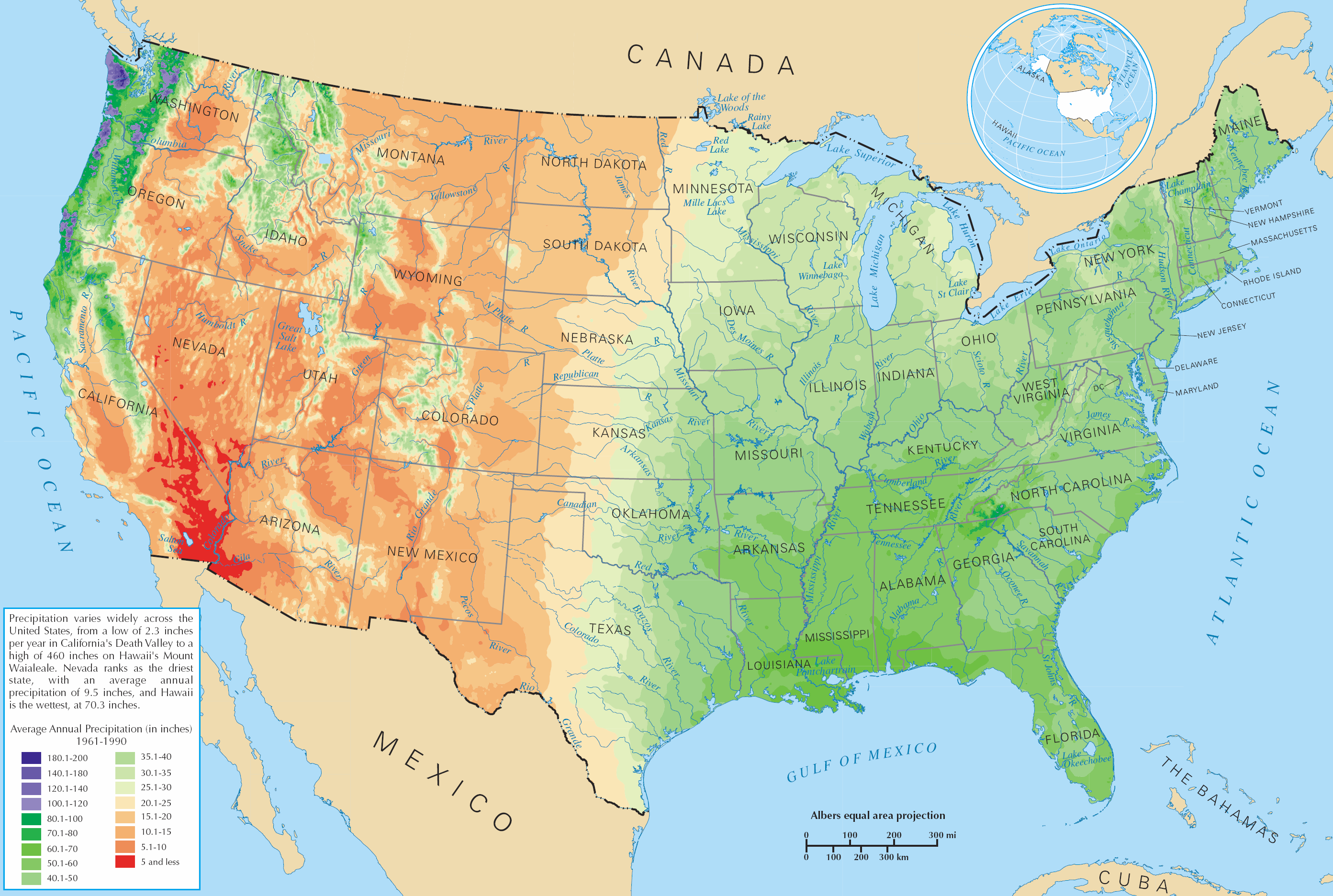 美国各州气候分布地图图片