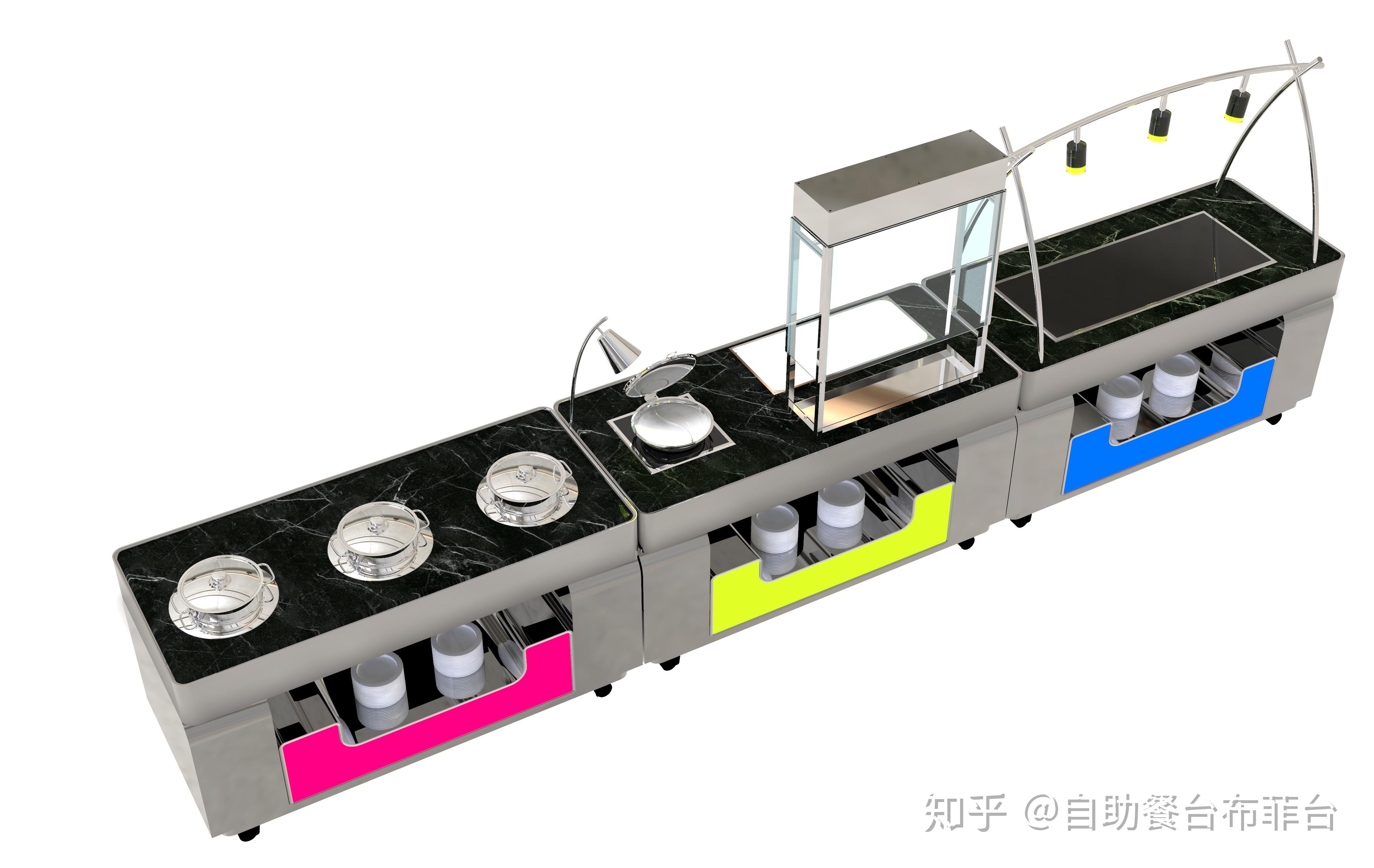 宴会厅可移动不锈钢自助餐台