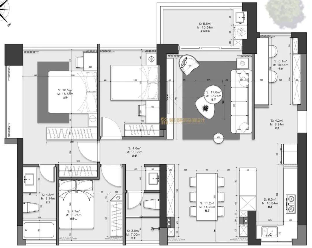 116m²海纳公馆|玩转木与石,经典元素的融合,轻松拿捏高级轻奢感 - 知乎