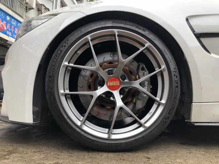 宝马m3换bbs fir电镀银锻造轮毂完工