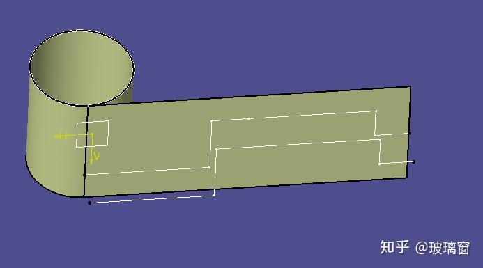 catia圆柱面上的不规则凹槽怎么画?