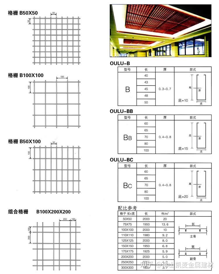 白色铝格栅图片