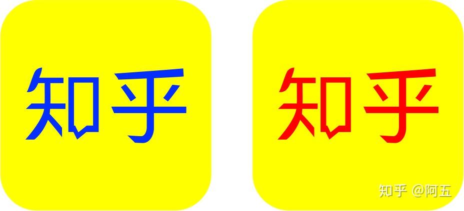 店招牌黄底红字和黄底蓝字两者相比哪一个更显眼