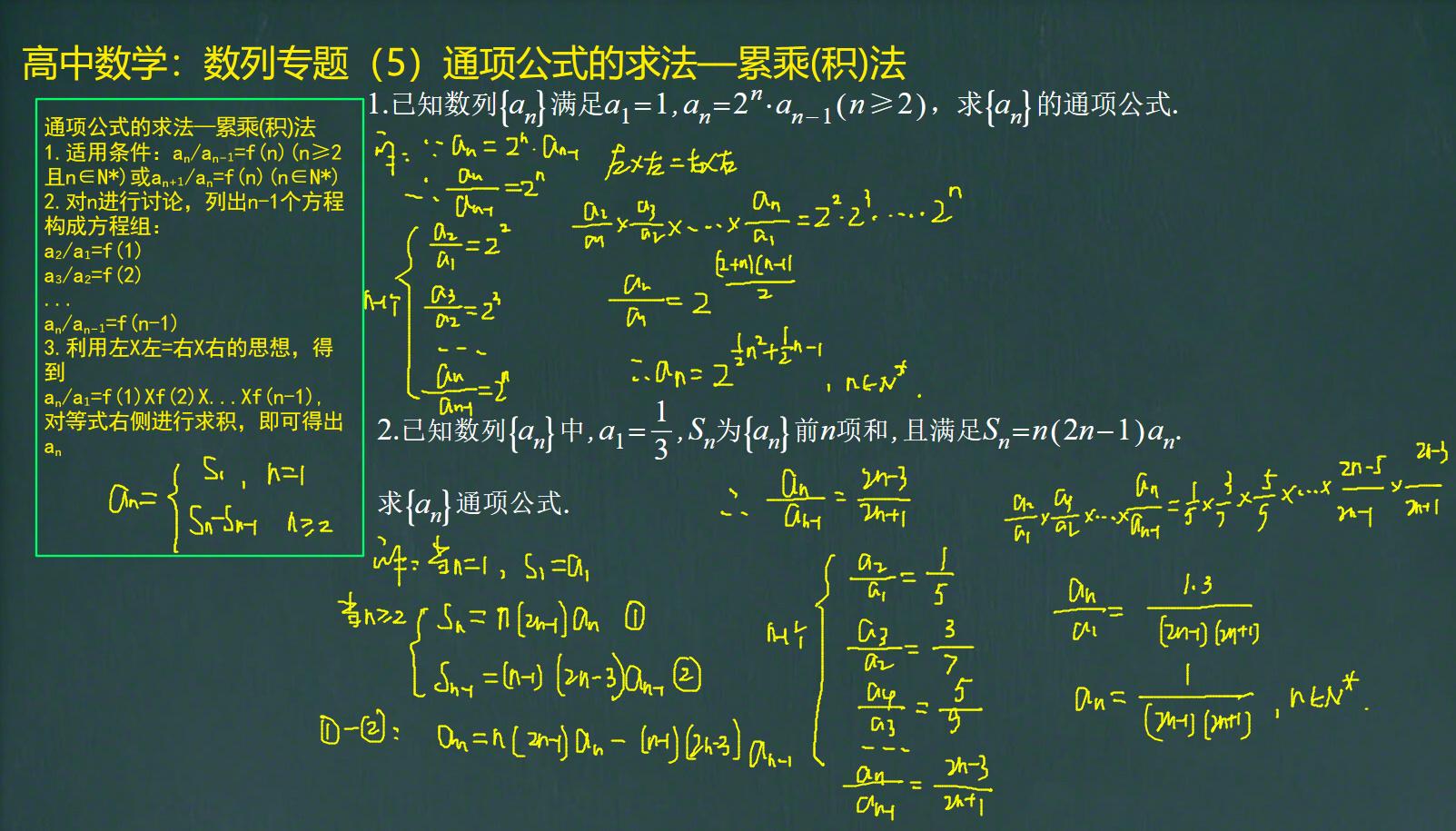 高中数学:数列专题(6) 利用数学归纳法求通项公式及其证明