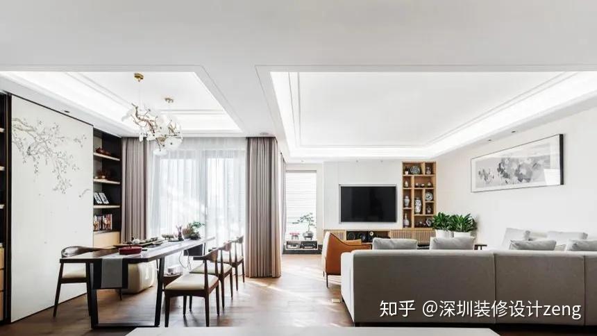 深圳装修设计 150㎡现代简约结合了新中式风格 推荐天鹅堡业主 - 知乎