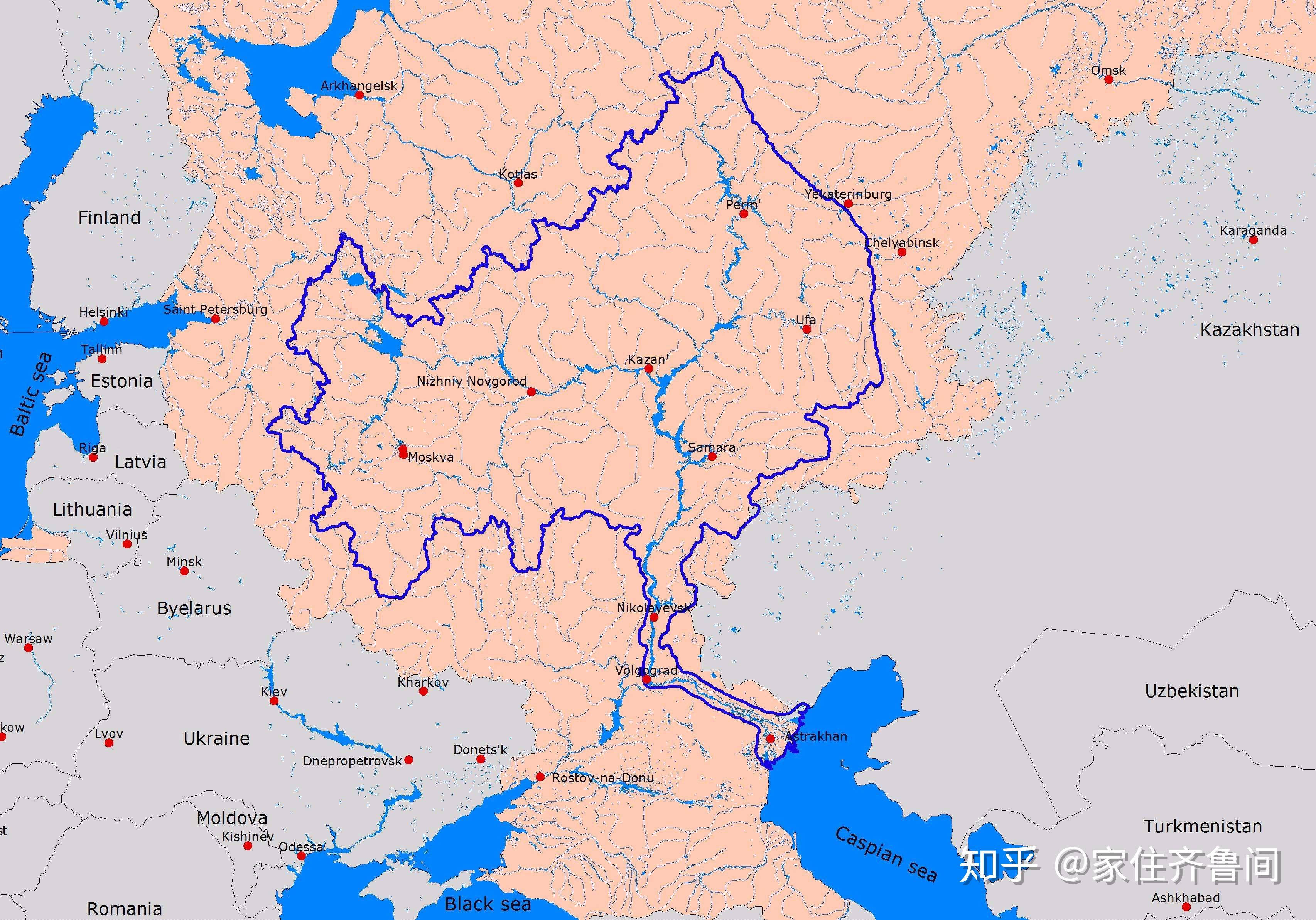 伏尔加河汛期出现在春季且由南向北推迟的原因?