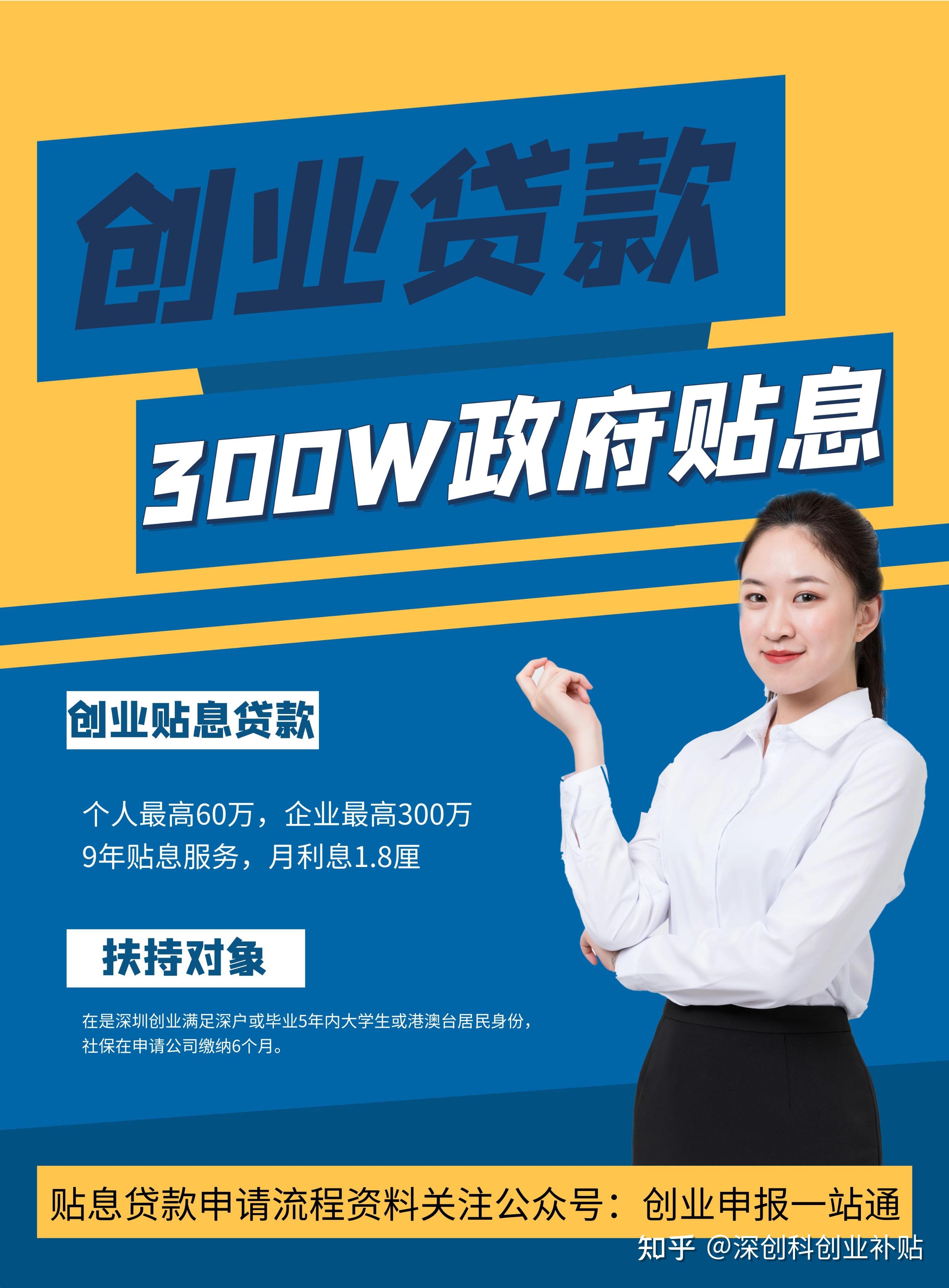 深圳创业扶持贷款,60万月利息只要1075元,免担保抵押 