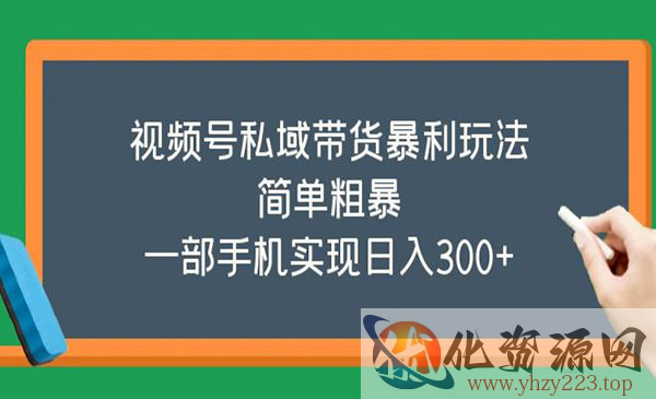 《视频号私域带货暴利玩法》简单粗暴，一部手机实现日入300+_wwz