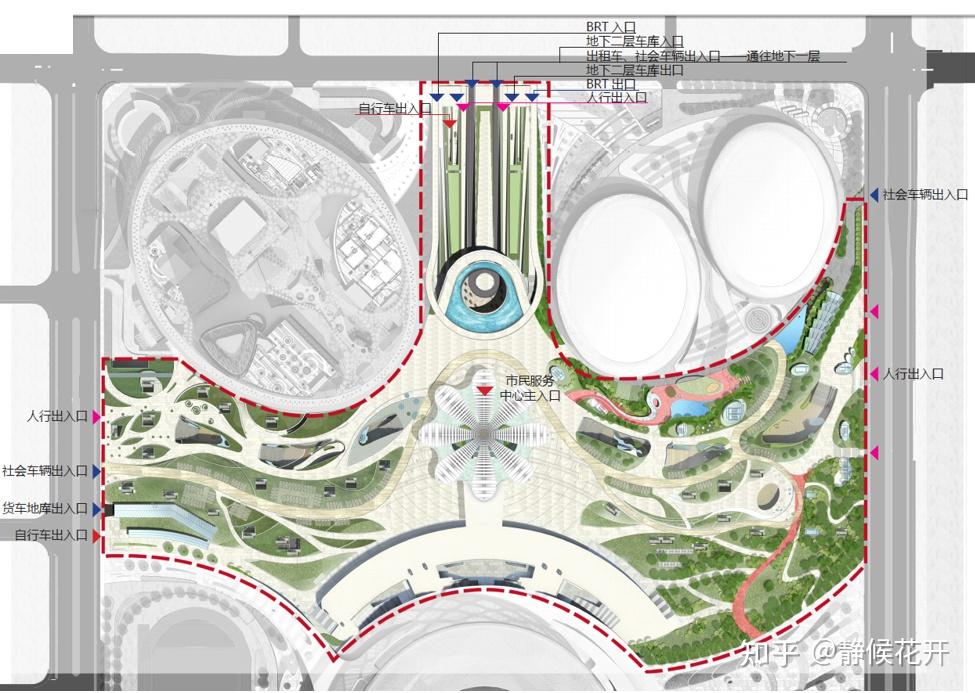 獨特的石榴花造型靈動浪漫的文化地標建築