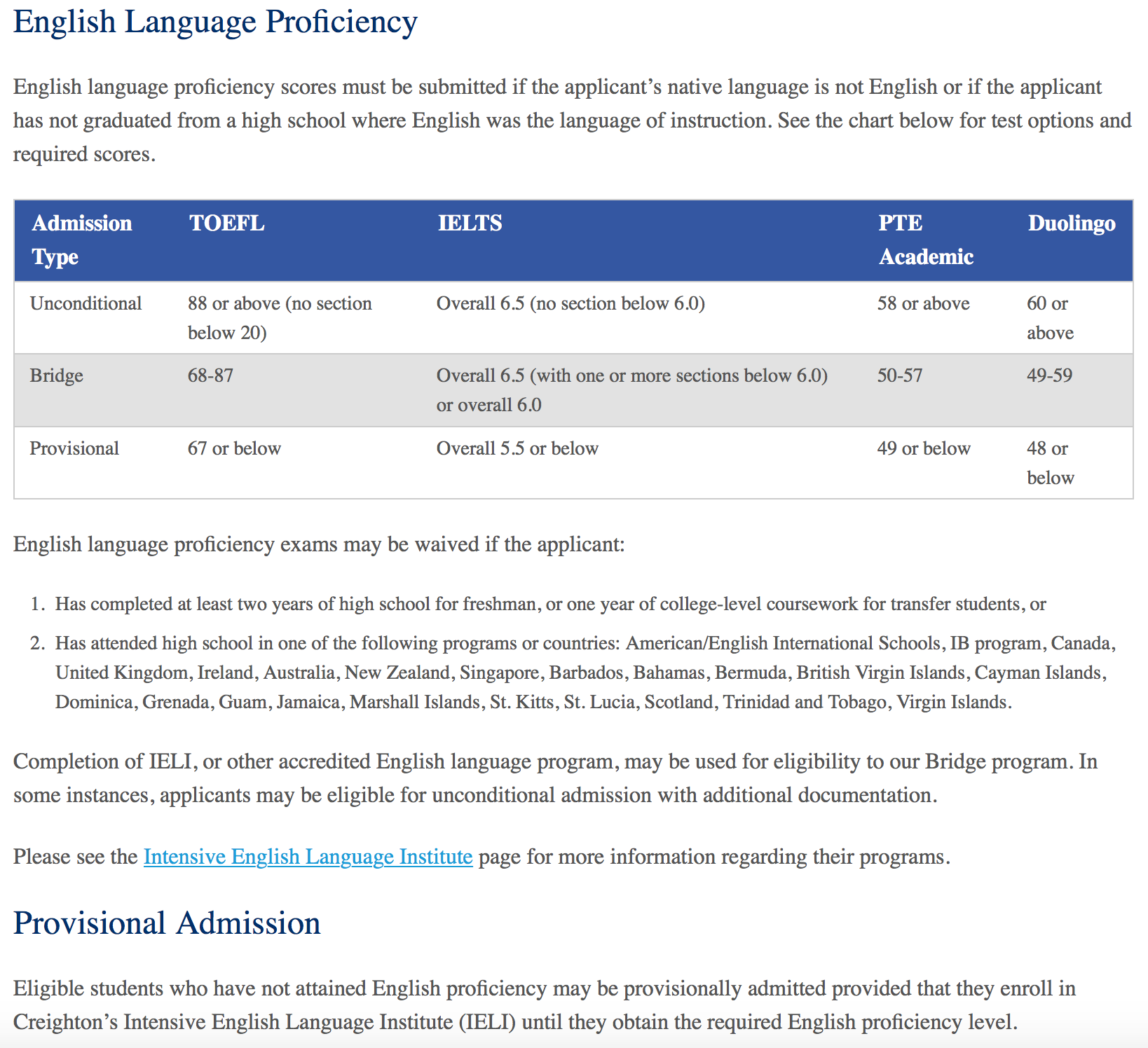 美国Creighton university要求本科生多少分不用