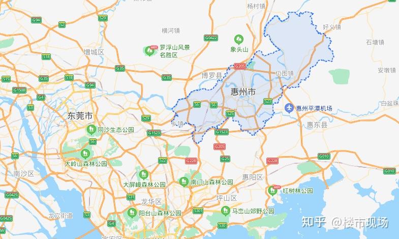 做为惠州的主城,惠城的面积相当大,有1171平方公里,辖8个街道办和5个