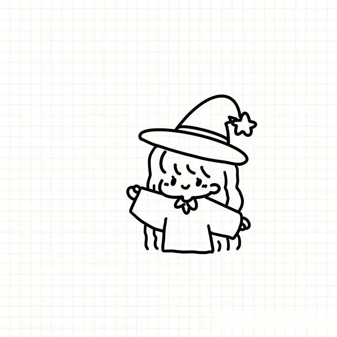 简笔画教程:魔法少女