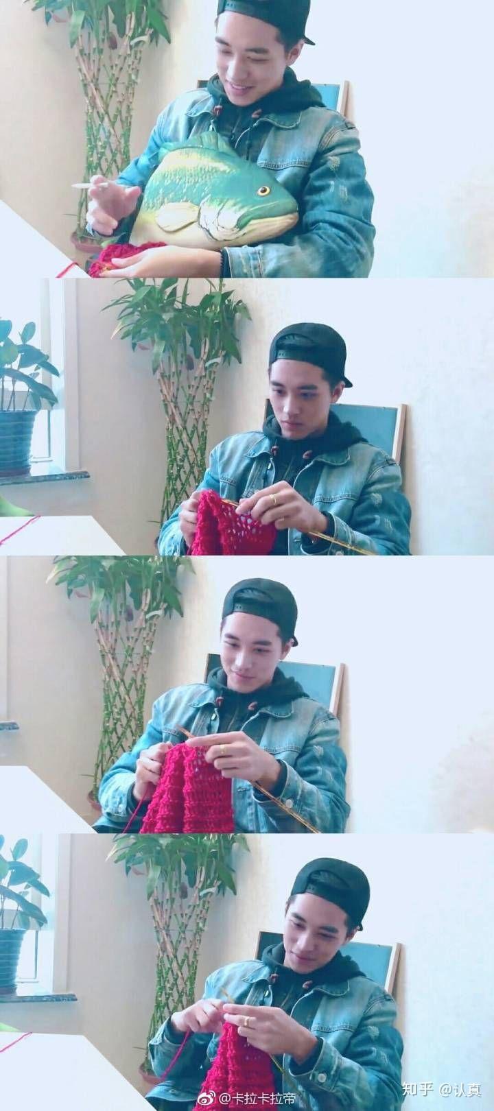 求一张许魏洲在上瘾花絮里面边织围巾边抽烟的照片抽烟那一刻真的好a