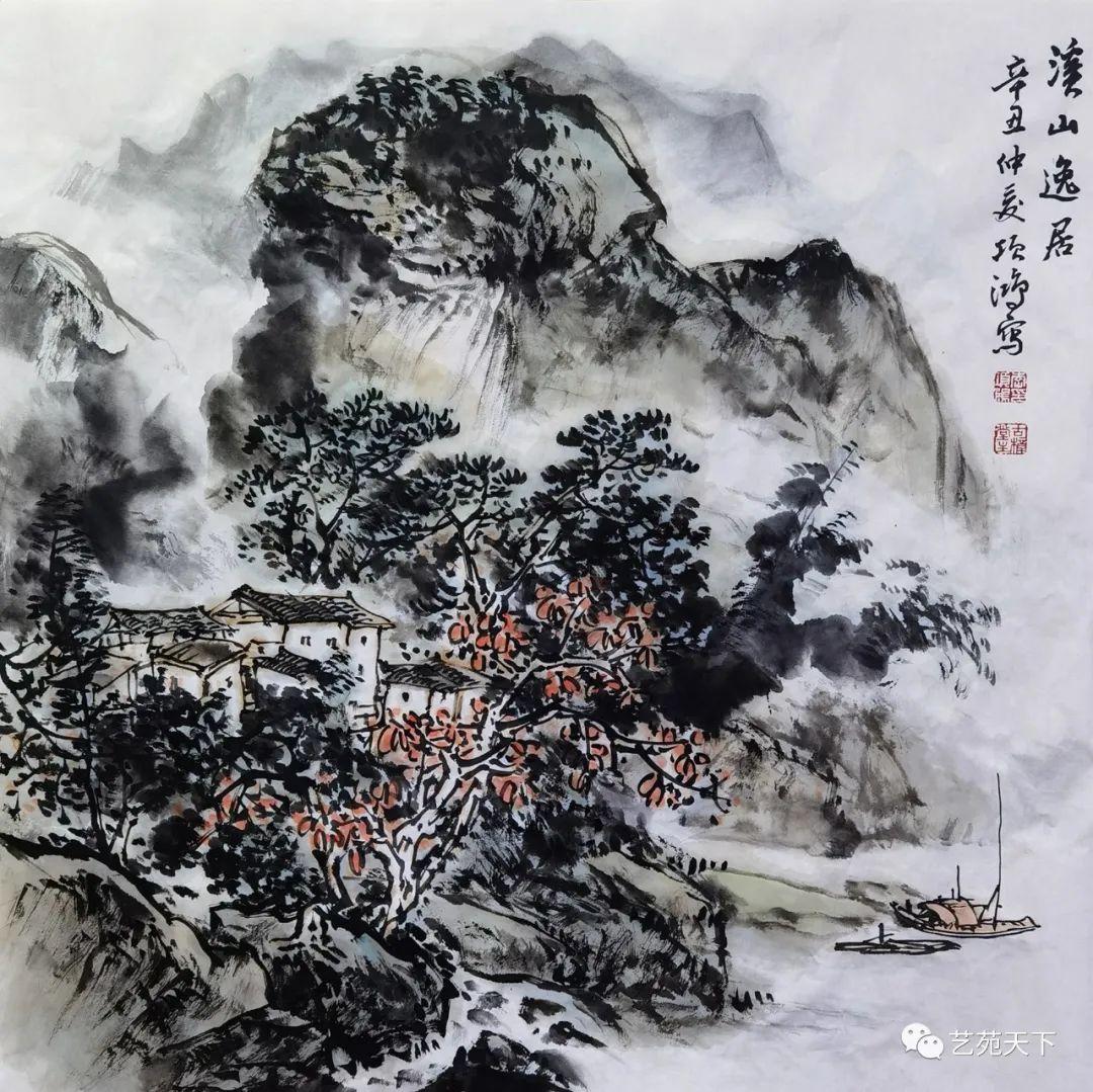 李项鸿山水画欣赏图片