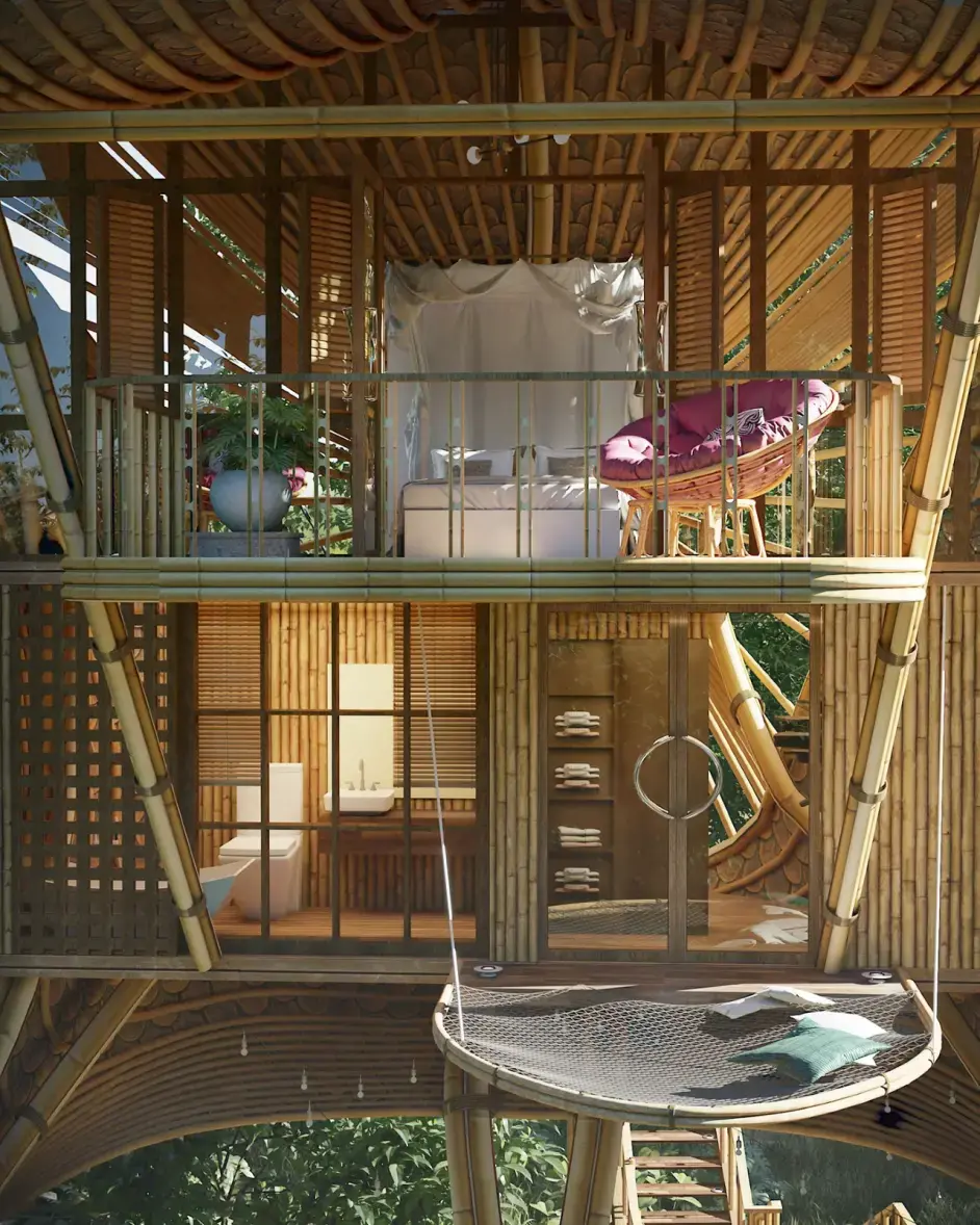 一个翱翔在天空中的小鸟竹建筑别墅 竹屋(设计 建造)境道原竹 - 知乎