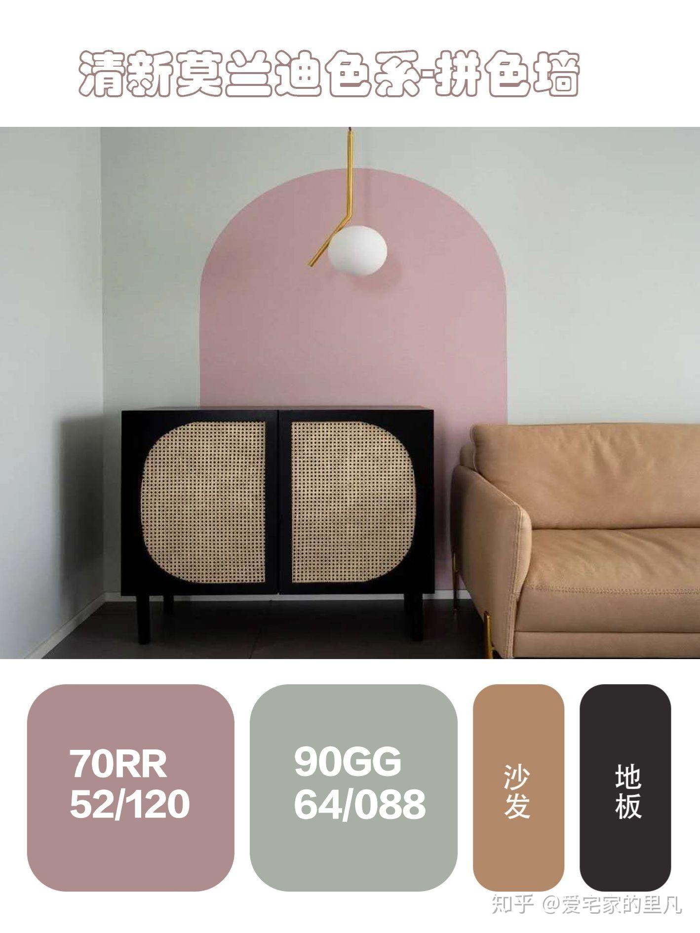 清新莫兰迪色系拼色墙 - 知乎