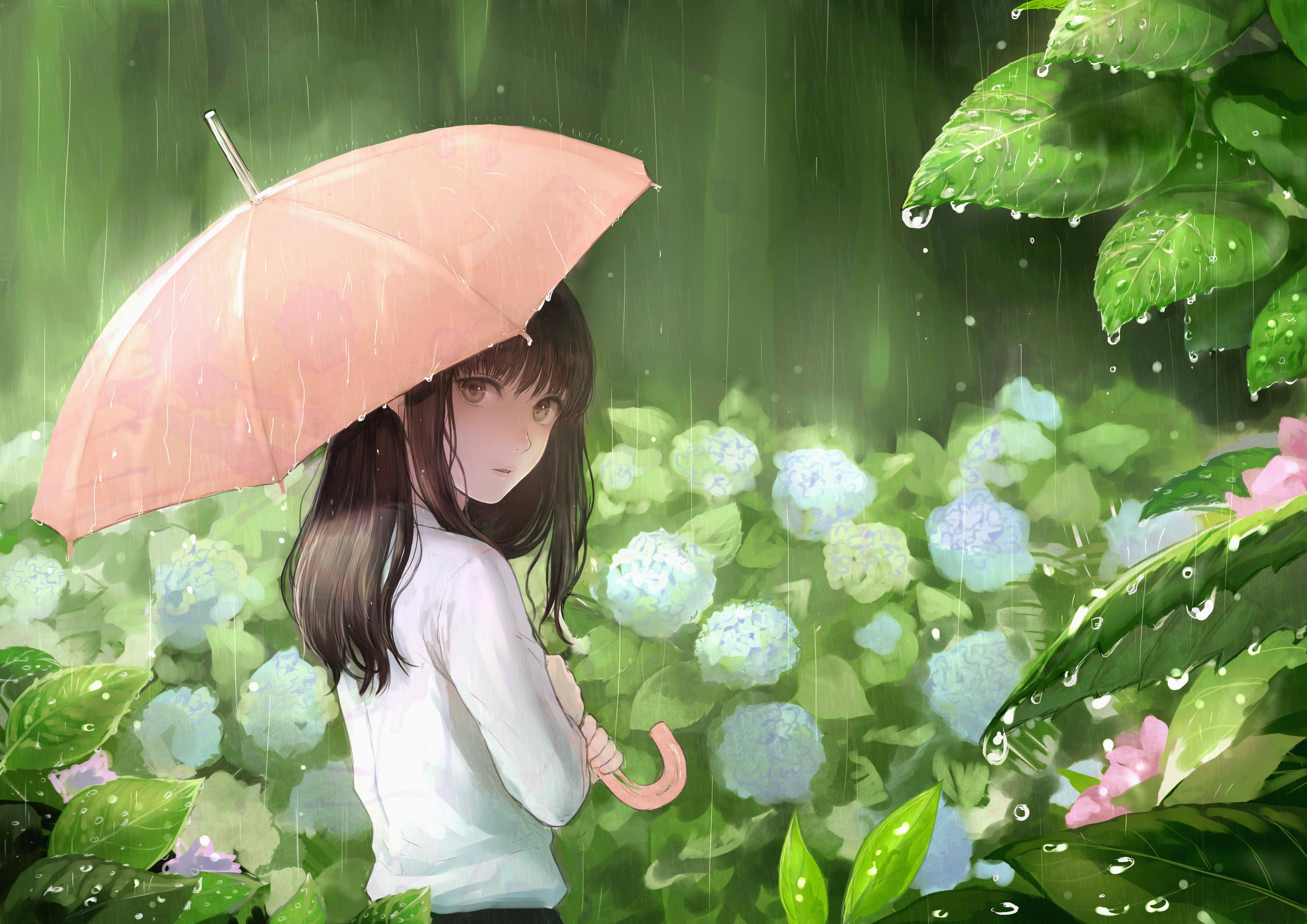 雨中的背景图片 动漫图片