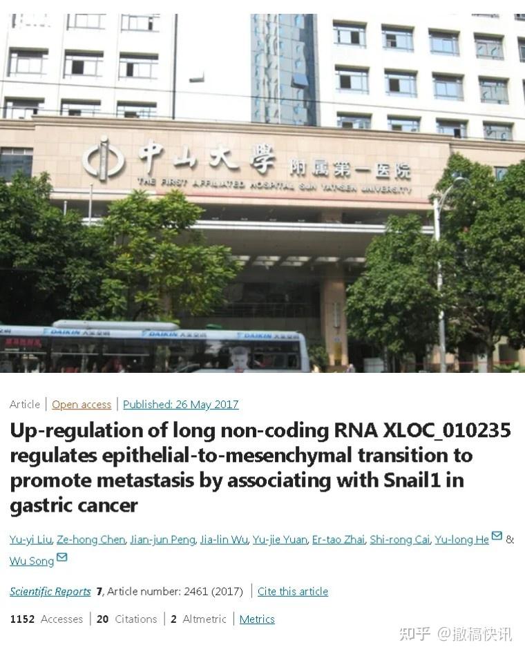 中山大学附属第一医院的4分论文被指出图片重复