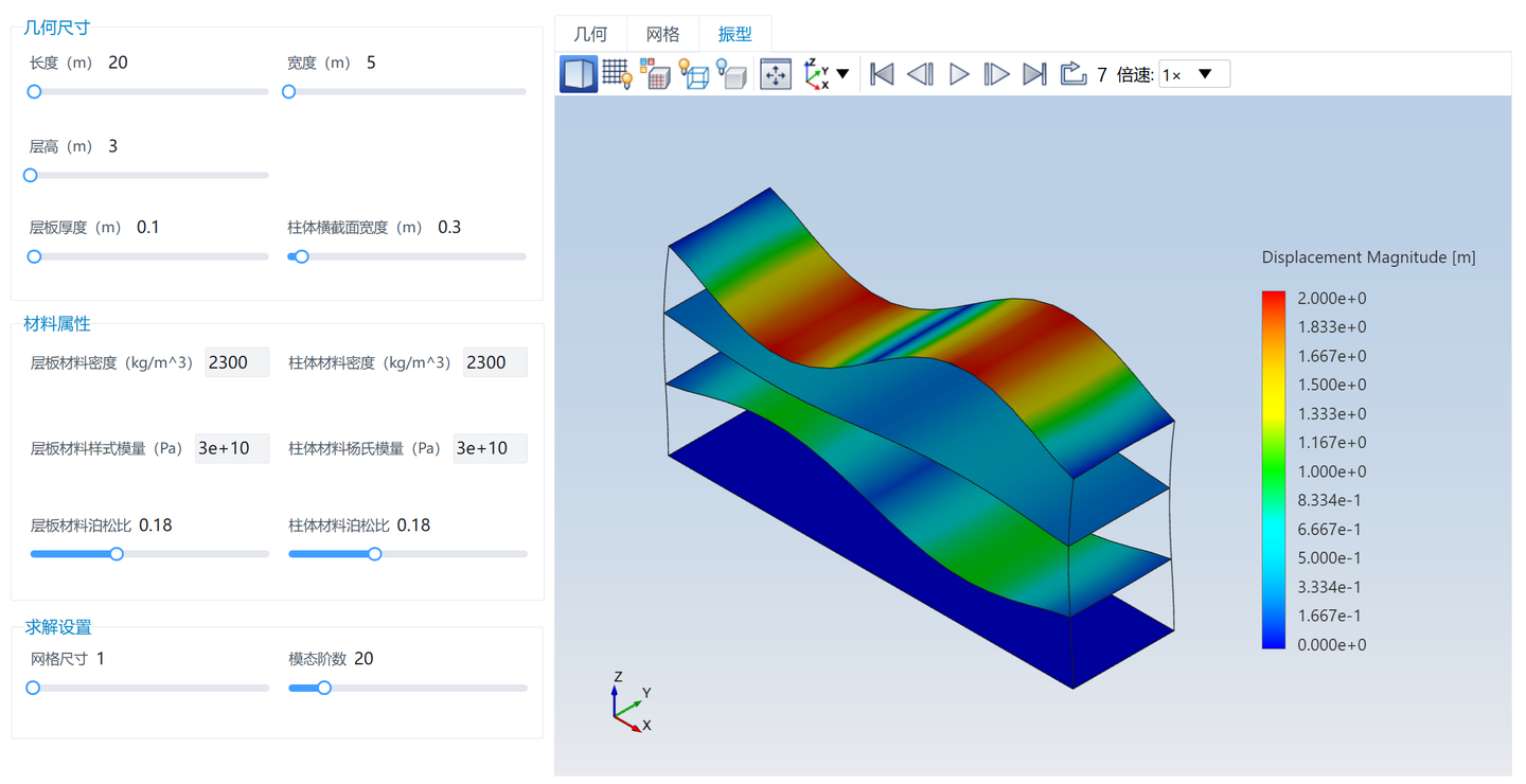 仿真APP应用案例——多层板结构模态分析的图2