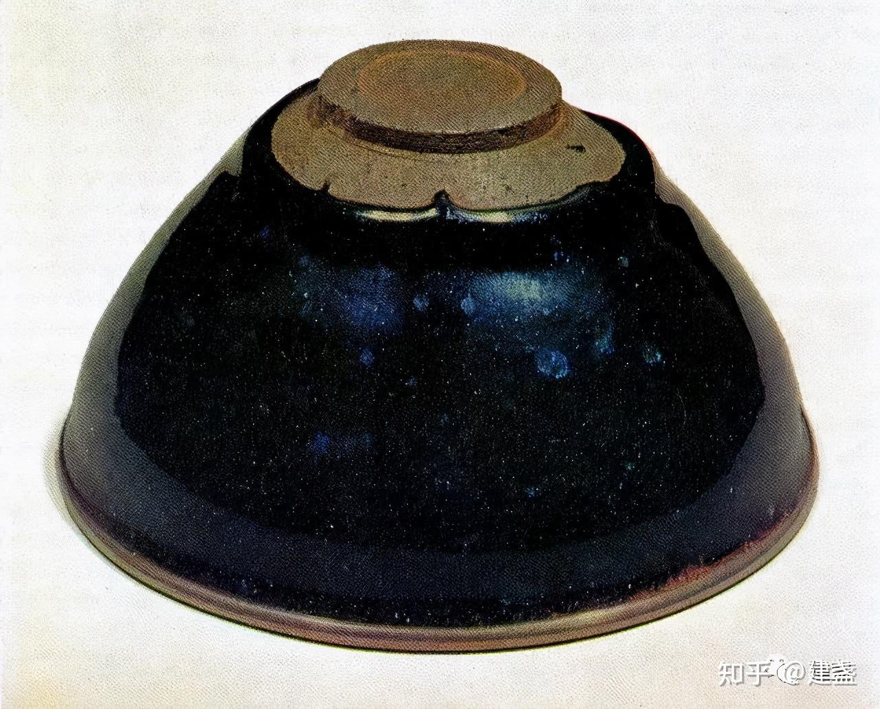 【稀少品】宋時代　天目茶碗 建盞 茶道具 BL2--6 耀变建盏/ 曜変天目茶碗の陶片(南宋時代13世紀、高さ6.8cm, 口径