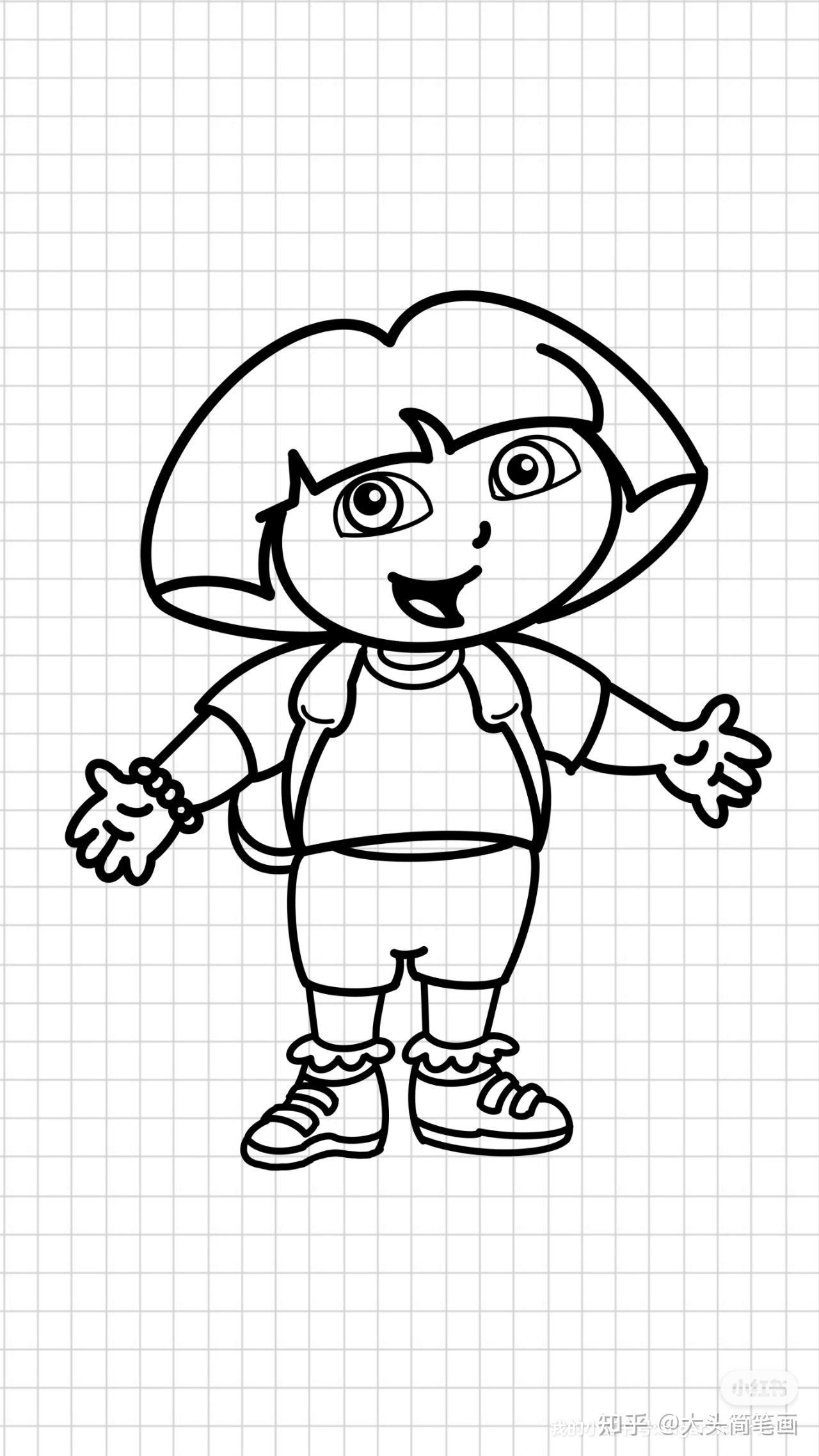 朵拉简笔画教学步骤