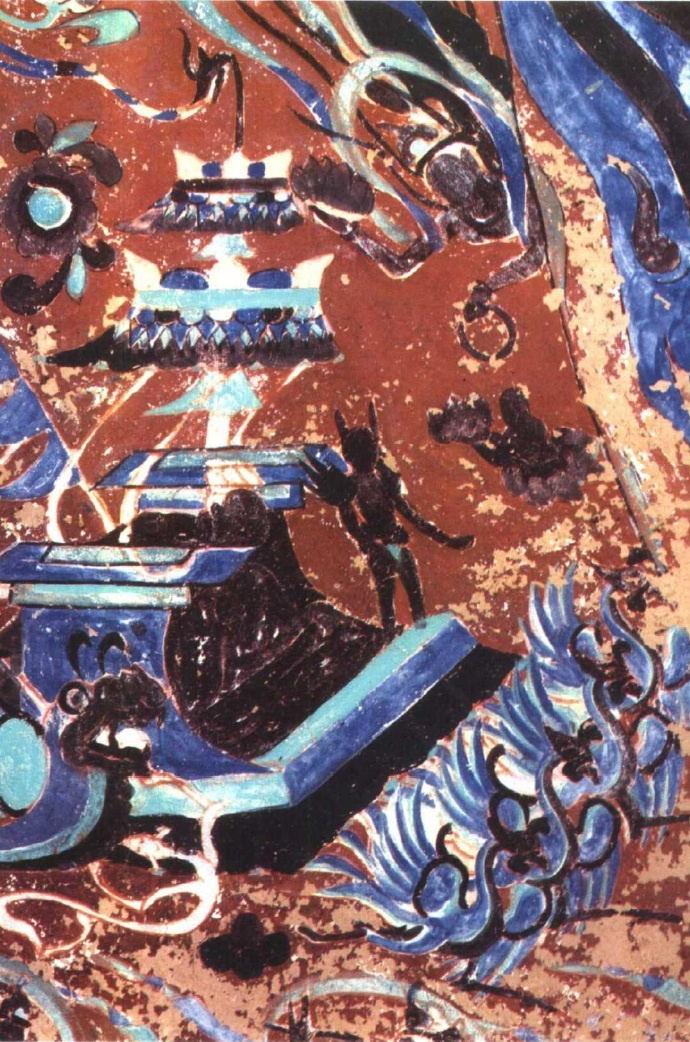 神游千年大美敦煌隋401窟壁画东王公西王母出行飞天异禽藻井高清大图