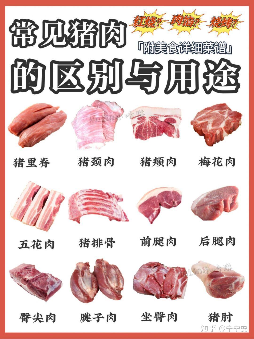 常见猪肉分区级用途
